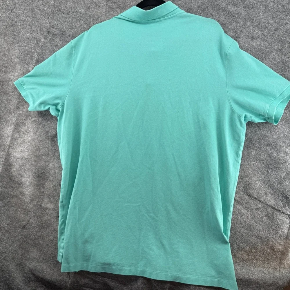 Polo Ralph Lauren Polo Shirt Mens XXL Teal Green Stretch Preppy Yellow Pony Logo